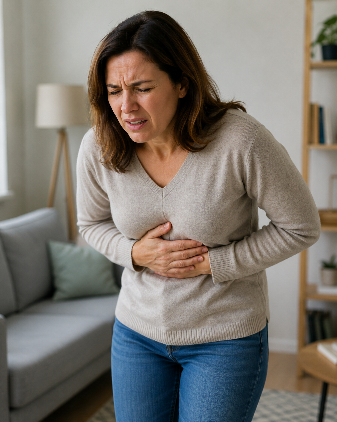 Donna con dolore addominale improvviso: segnale d'allarme di possibile complicanza