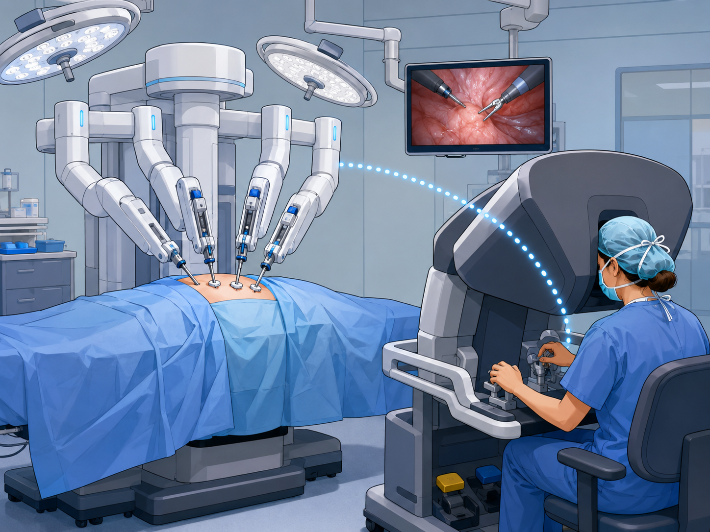 Sistema di chirurgia robotica con console e bracci articolati